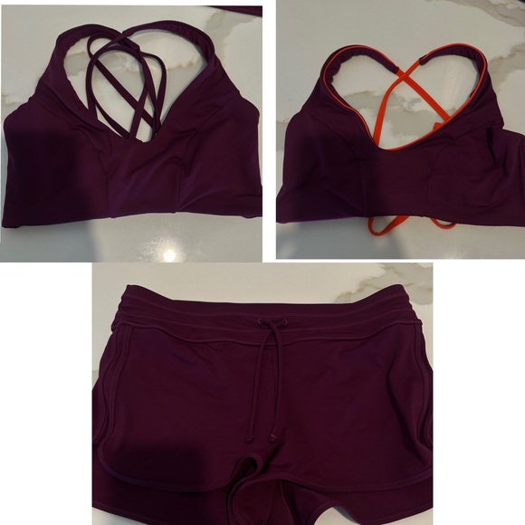 Athleta Other - 3 piece bundle Athleta Triangle Bikini Tops and Shorts Purple Small